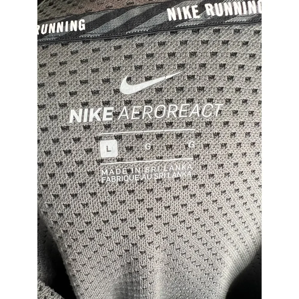 Nike AeroReact Hybrid 1/2 Zip Running Jacket Black Gray Pullover Women Large L